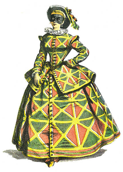 COSTUME COLOMBINA MASCHERA TRADIZIONALE DEL CARNEVALE