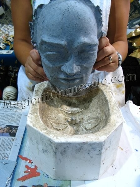 Mold of a Carnival mask in papier-mâché