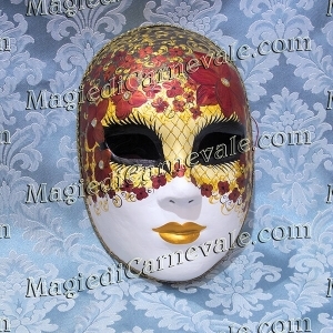 Venetian Sun and Moon Mask, Handmade in Papier-mâché 